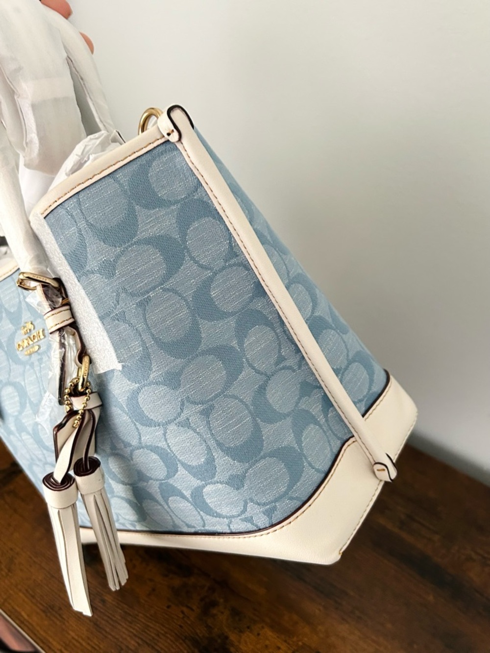 Coach Mollie Tote Bag 25 In Signature Chambray - Picture 4 of 11